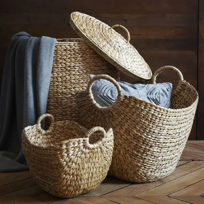Details about   Rattan Grass Storage Baskets Box Bin Container Organizer Clothes Laundry Holders